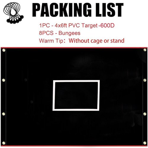 Supvision Batting Cage Backstop with Strike Zone Heavy Duty PVC Coated Oxford Fabric Vinyl Baseball Backstops with Catcher Softball Pitcher Training Equipment Aid 4 x 6 Ft 600D Rectangular