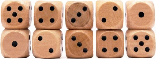 STAHLHAMMERS - 10 Pack Wooden Dice Set - Standard 16mm 6 Sided - Perfect for Board Games and RPGs