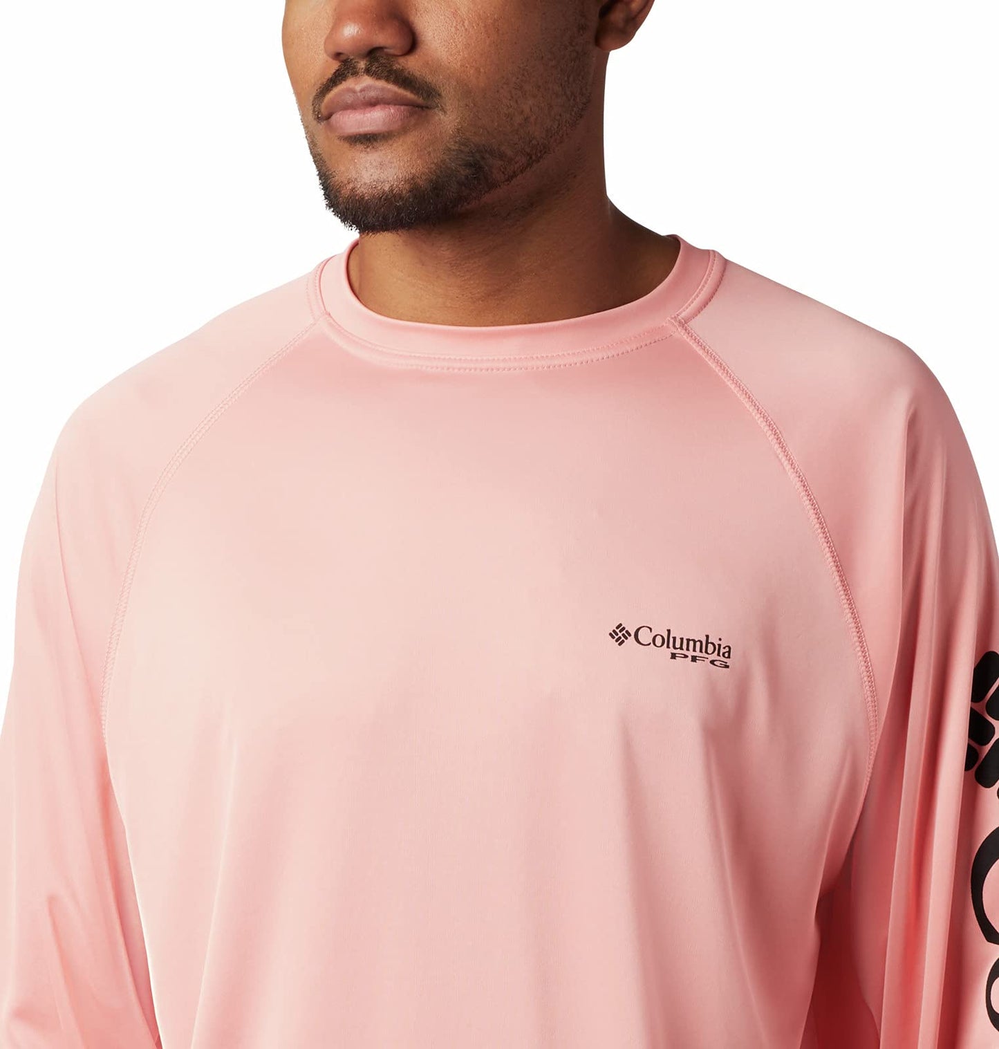 Columbia Men's Terminal Tackle Long Sleeve Fishing Shirt, Sorbet/Black Logo, X-Large
