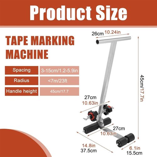 YOGAYE Floor Tape Applicator, Court Line Tape Machine, Paint Tape Applicator Can Be Used for Floor Markings Such As Tiles Concrete Asphalt etc(A)