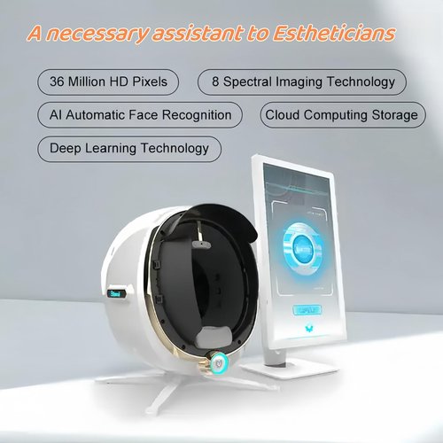 Skin Analysis Machine Facial for Salon - 21.5 Inch Products Recommender Woods Lamp Machine Professional Dermatoscope Intelligent Moisture Analyzers Instrument
