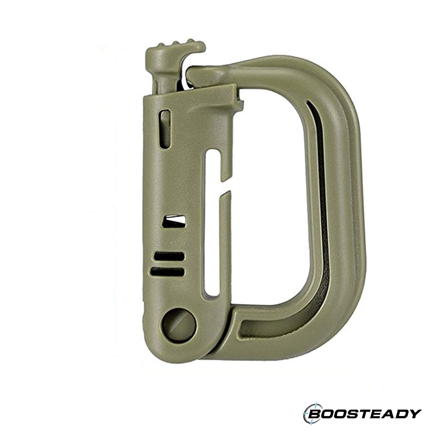 BOOSTEADY 10 Pack Multipurpose D-Ring Grimlock Locking for Molle Webbing with Zippered Pouch