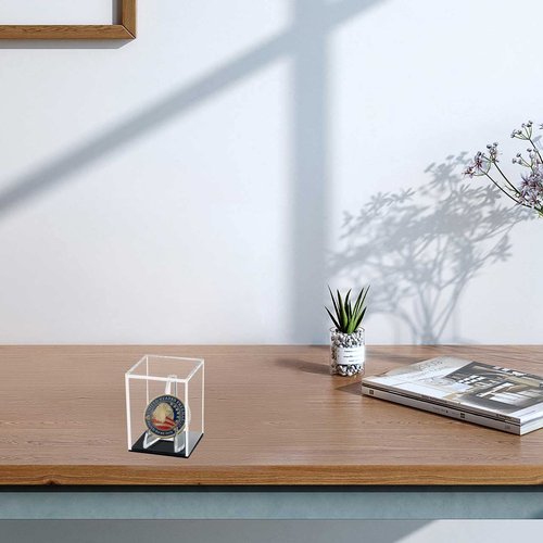 Championship Ring Display Case Baseball Rings Clear Challenge Military Coin Display Case Box Stand Holder UV Protection