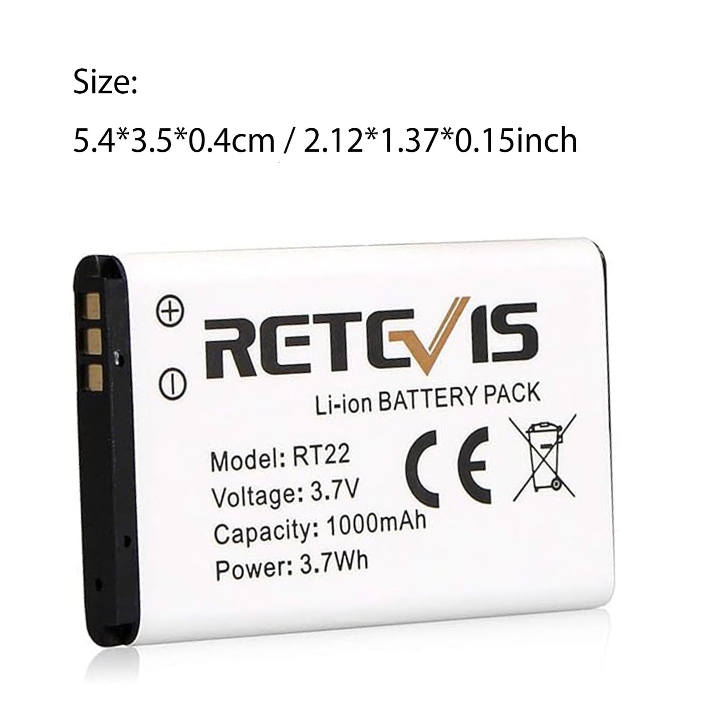Retevis RT22 Walkie Talkies (4Pack) Bundle with Battery (4Pack),Portable 2 Way Radio, USB Charging, Handsfree Walkie Talkies for Adults Cruise Hiking Hunting Skiing