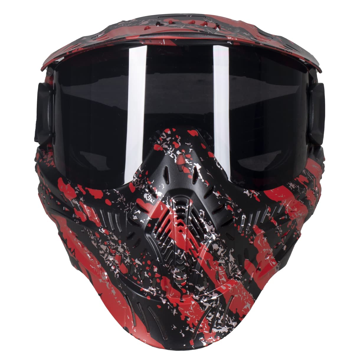 HK Army HSTL Goggle Paintball Airsoft Mask with Anti Fog Thermal Lens (Fracture Black/Red/Smoke Lens)