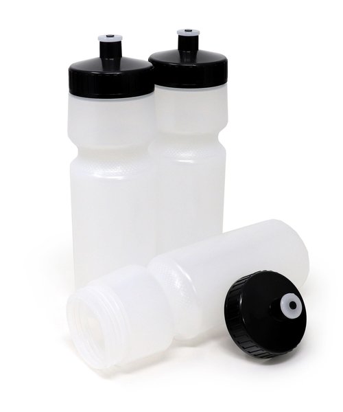 Rolling Sands USA Made Reusable 24 oz Sports Water Bottles, 3 Pack, BPA-Free, Easy Open Pull-Top, Fits Most Bike Cages, Dishwasher Safe, Lightweight - for Kids to Adults, Clear Frost