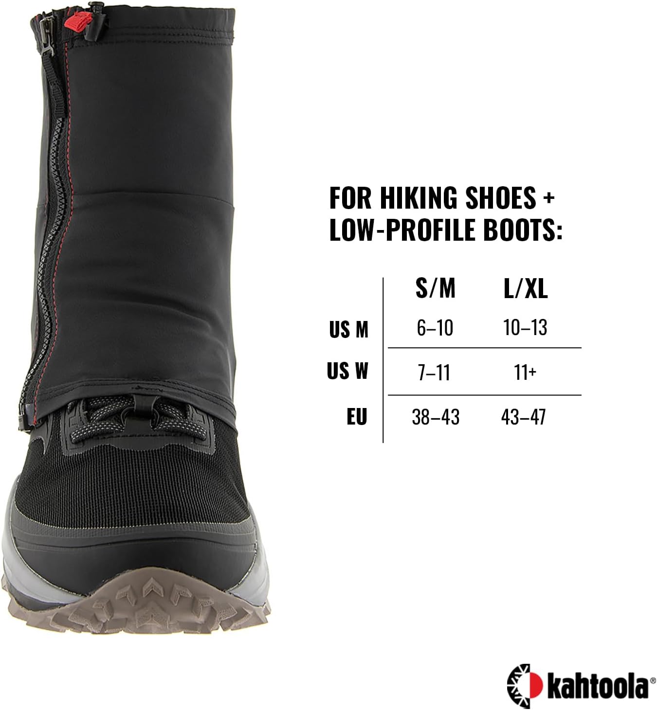 Kahtoola INSTAgaiter Mid Gaiters for Hiking, Trail Running, Mountaineering, Hunting, Rocky Terrain, Mud, Snow & Ice