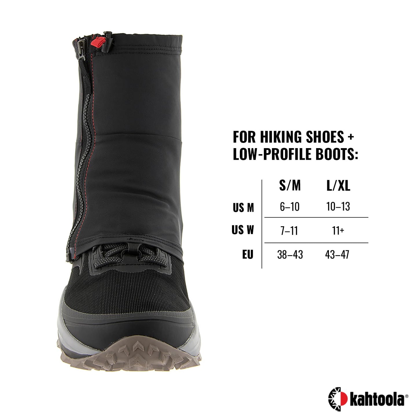 Kahtoola INSTAgaiter Mid Gaiters for Hiking, Trail Running, Mountaineering, Hunting, Rocky Terrain, Mud, Snow & Ice - Berry - Large|X-Large