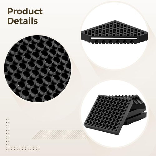 Homaisson 6 Pcs Exercise Equipment Mats, 4x4x0.8 Rubber Vibration Dampening Pads, Nonslip Stationary Bike Mats, Ideal for Treadmills Exercise Bikes and Heavy Machinery