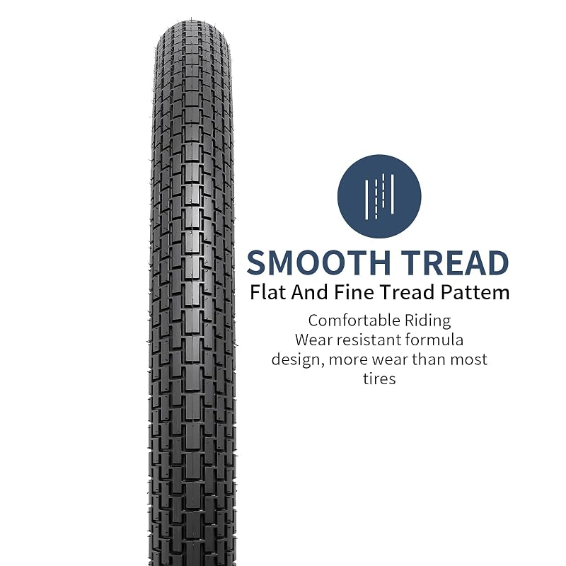26x2.35 Inch Cruiser Bike Tires (2PCS) Black02 – Folding, Butyl Rubber, 90kg Load