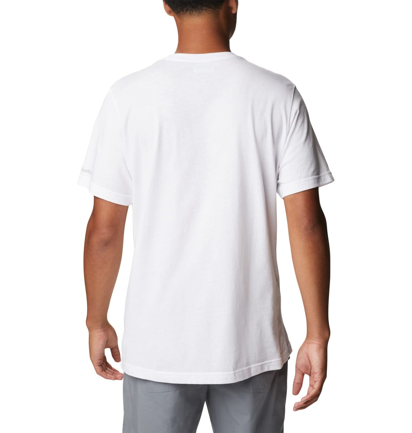 Columbia Men's Thistletown Hills Graphic Short Sleeve, White/Wanderland Graphic, Large