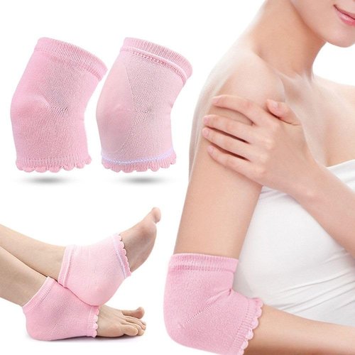 Eficentline 1-Pairs Cotton Elbow Sleeves with Gel Pads - Breathable Moisturizing Covers (5.12 x 2.87 Inch)