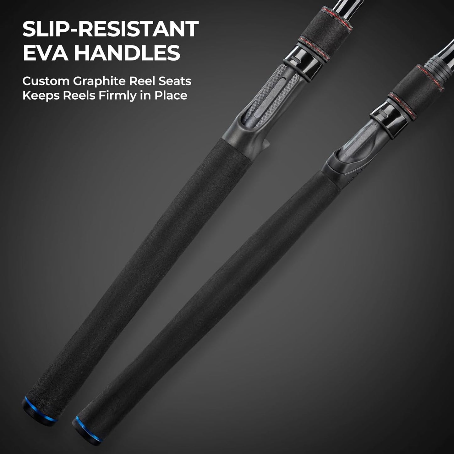 KastKing Brutus Spinning & SpinCast Combo, Fishing Rod and Reel Combo, Custom Tackle Kit, Pre-Spooled Line, Brute Tuff Blank, Stainless Steel Guide, EVA Handles, Custom Graphite Reel Seat