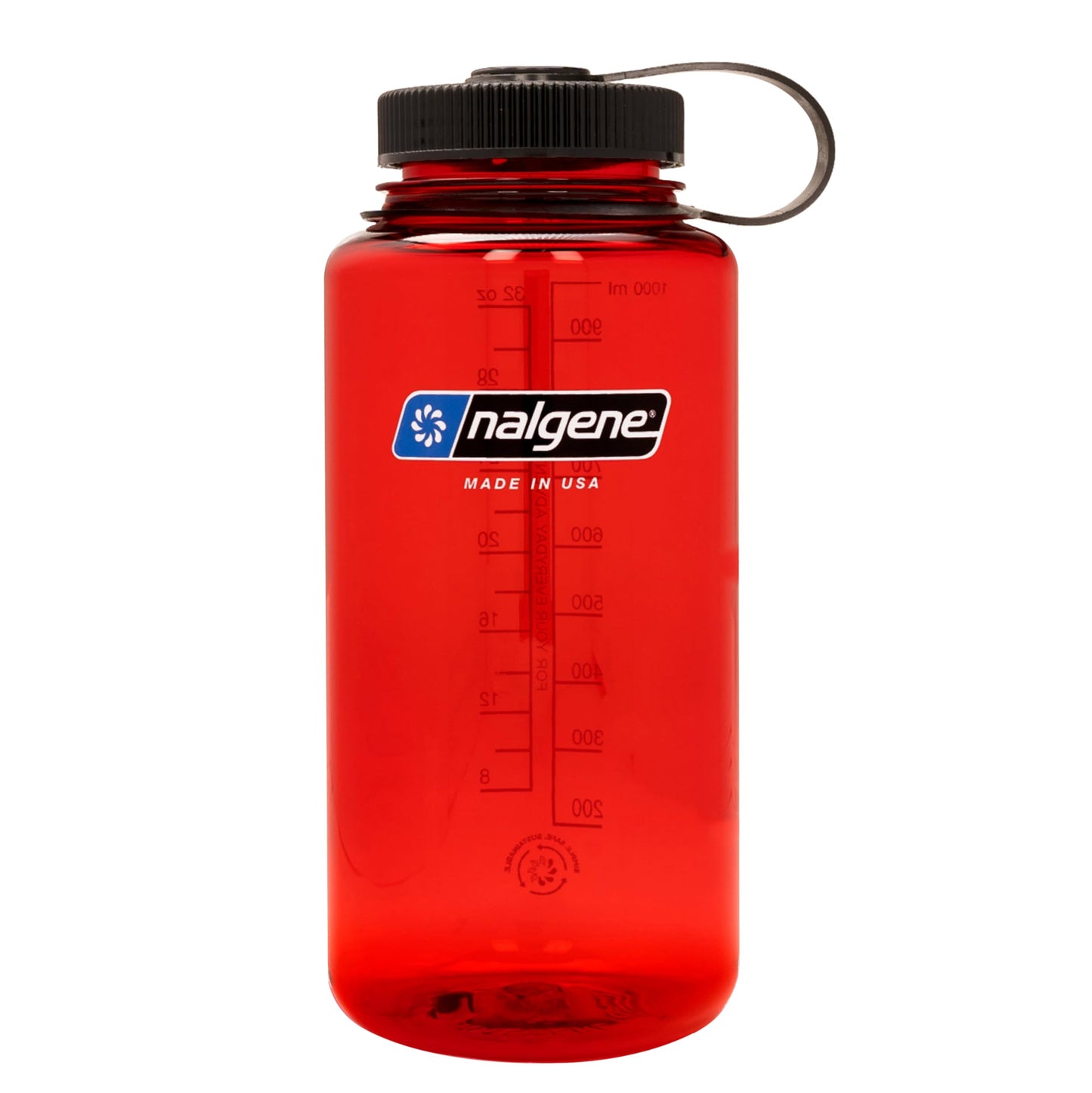 Nalgene Sustain Tritan BPA-Free Water Bottle Made with Material Derived from 50% Plastic Waste (using ISCC certified mass balance), 32 OZ, Wide Mouth, Red (Pack of 6)