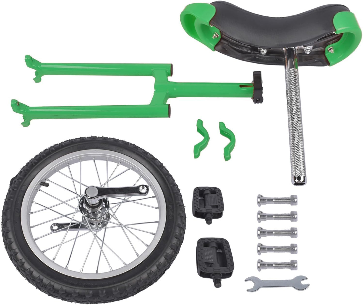 16 Inch Wheel Unicycle Balance Fitness Exercise Adult Kids Outdoor Sports Training Cycling Unicycle with Steel Rim,Mountain Tire Cycling Sports Exercise with Adjustable Seat(Silver)