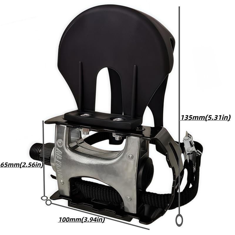 Pro-Grade Spin Bike Pedals with Toe Clips & 4D Adjustable Straps, 9/16" Spindle