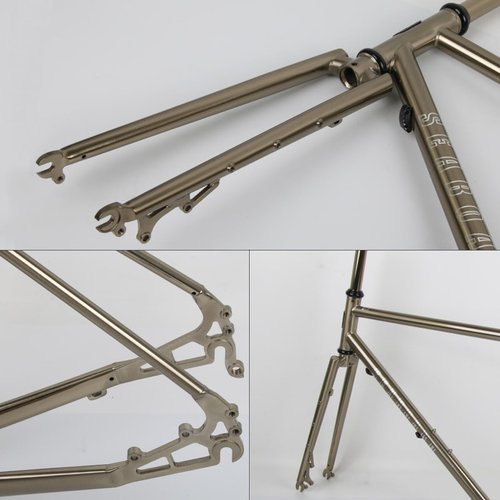 BSFHQS Bike Frame Road Bike Frameset 700C Disc Brake Frame 44cm 47cm 50cm 53cm 56cm Cr-mo Steel Bike Frame Quick Release Frame 100/135QR BSA BB68mm(Brushed Silver,53cm)