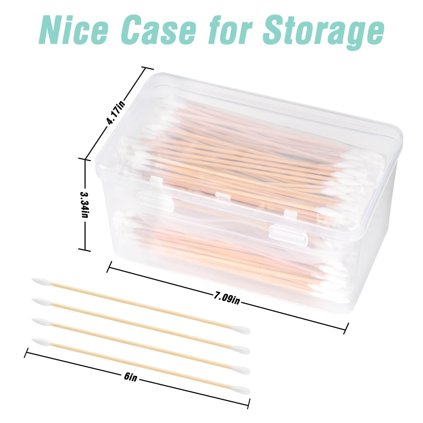 BOOSTEADY 6 Inch Cotton Gun Cleaning Swabs with Bamboo Handle in Storage Case（Choose Your Tip）