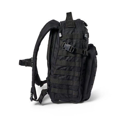 5.11 Tactical Backpack, RUSH 12 2.0 Military Survival Molle Back Pack with Laptop Compartment, Small, 24L, Black, Style 56561ABR