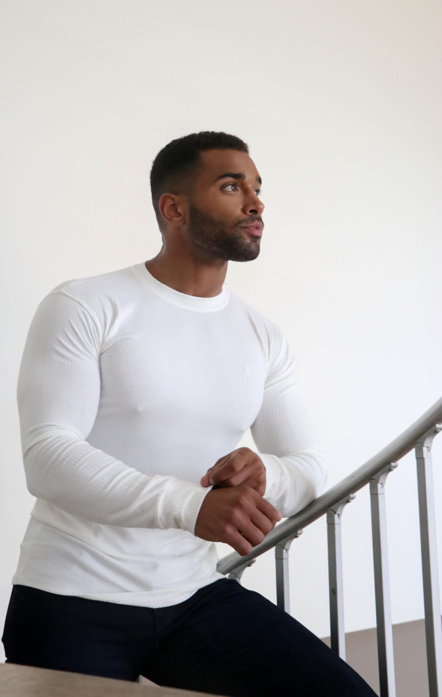 The Argo Ultra Soft Long Sleeve T-Shirt for Men - Order a Size Up, White/XL