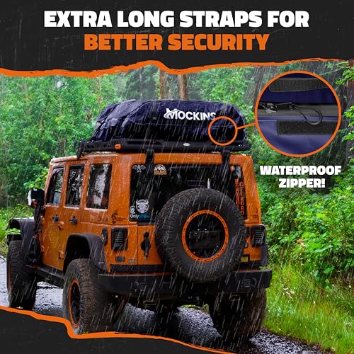 Mockins 30 Cu Ft Heavy Duty Rooftop Cargo Carrier Bag - Waterproof SUV Van Roof Storage