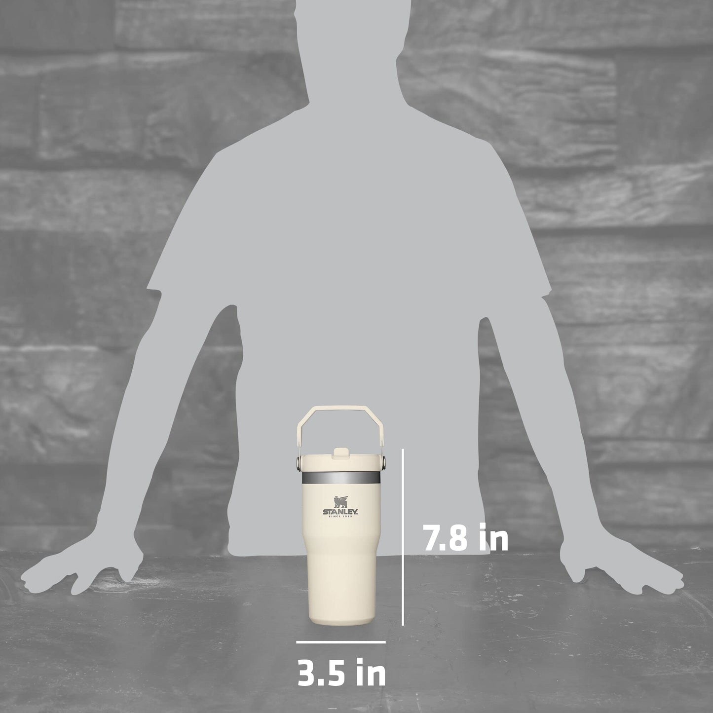 Stanley IceFlow Stainless Steel Tumbler - Vacuum Insulated Water Bottle for Home, Office or Car Reusable Cup with Straw Leak Resistant Flip Cold for 12 Hours or Iced for 2 Days, Cream, 20 OZ / 0.59 L