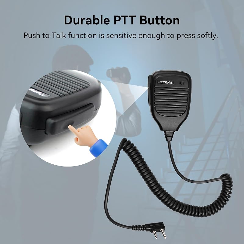 Retevis 2-Pin Shoulder Speaker Mic – 5 Pack (Variation: 5) for RT Series Walkie Talkies