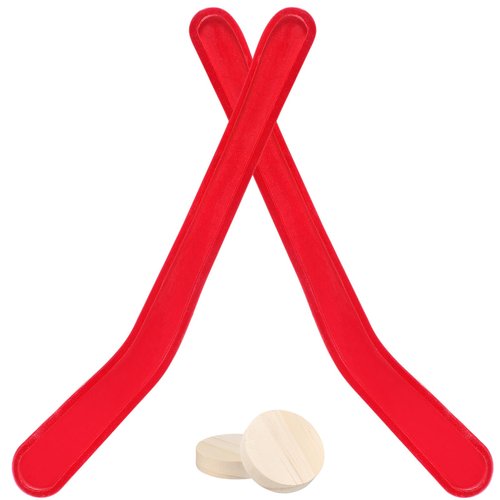 Soulchen 2 Sets Replacement Hockey Sticks and Pucks for Classic Wooden Tabletop Games Hockey Game Knock Slap Shot Extra Accessories for Family Adults Kids Children