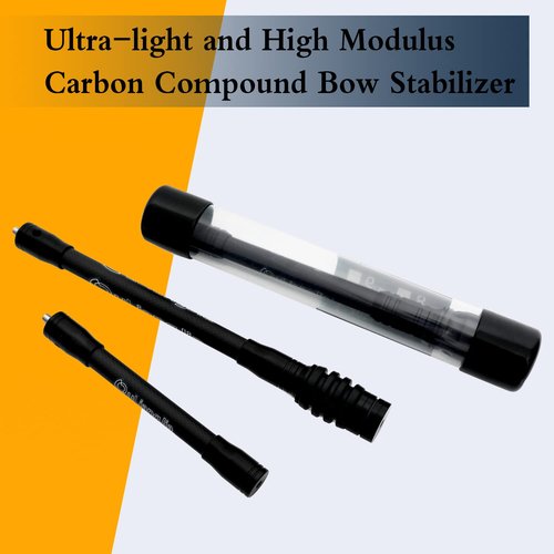 Perogen Archery Bow Stabilizer for Compound Bow Hunting 3K High Modulus Carbon Including dampers, Light Weighted, 8",10",12" in (8 inches)