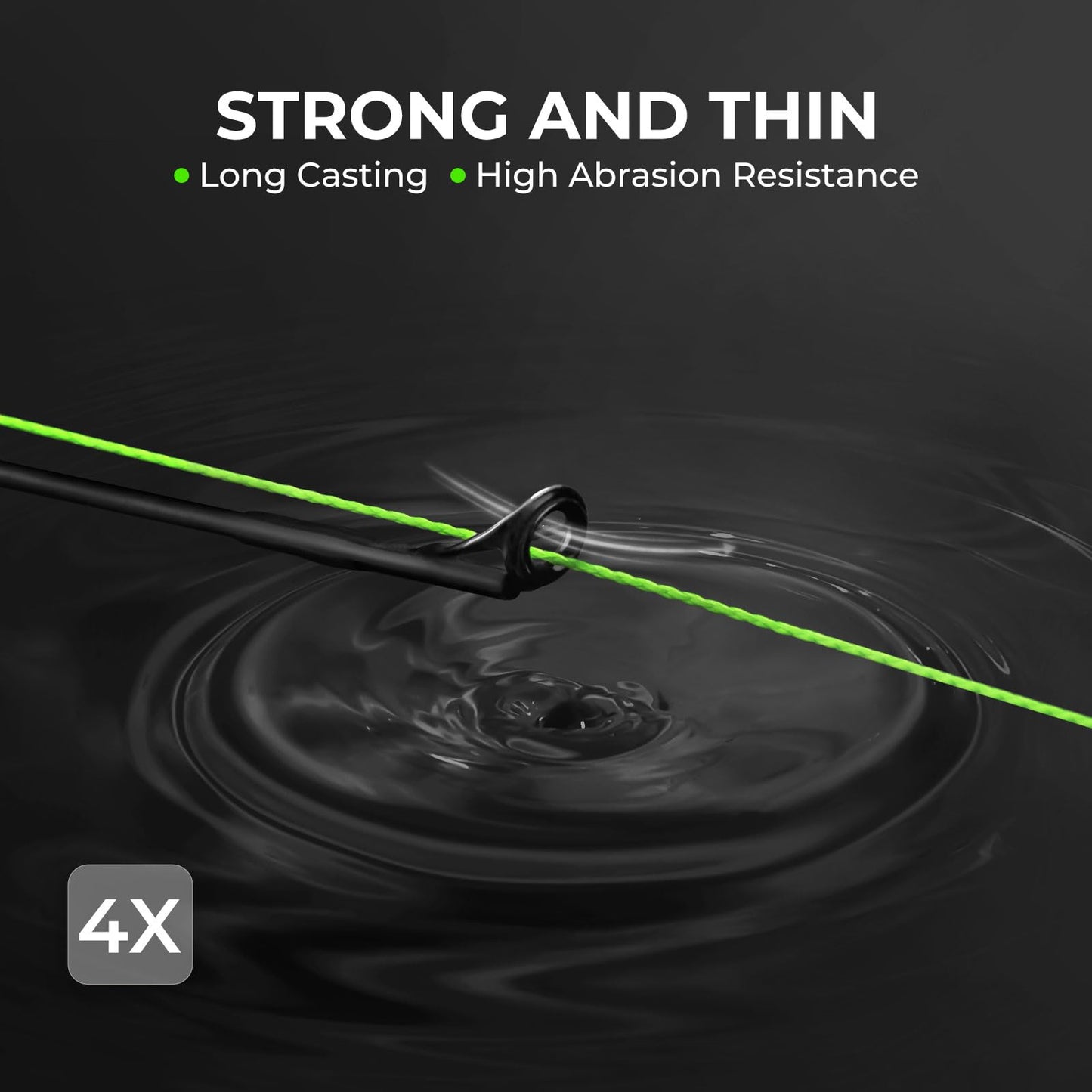 KastKing Superpower ColorShield Braided Fishing Line, Neon Green, 30LB, 150Yards, X4