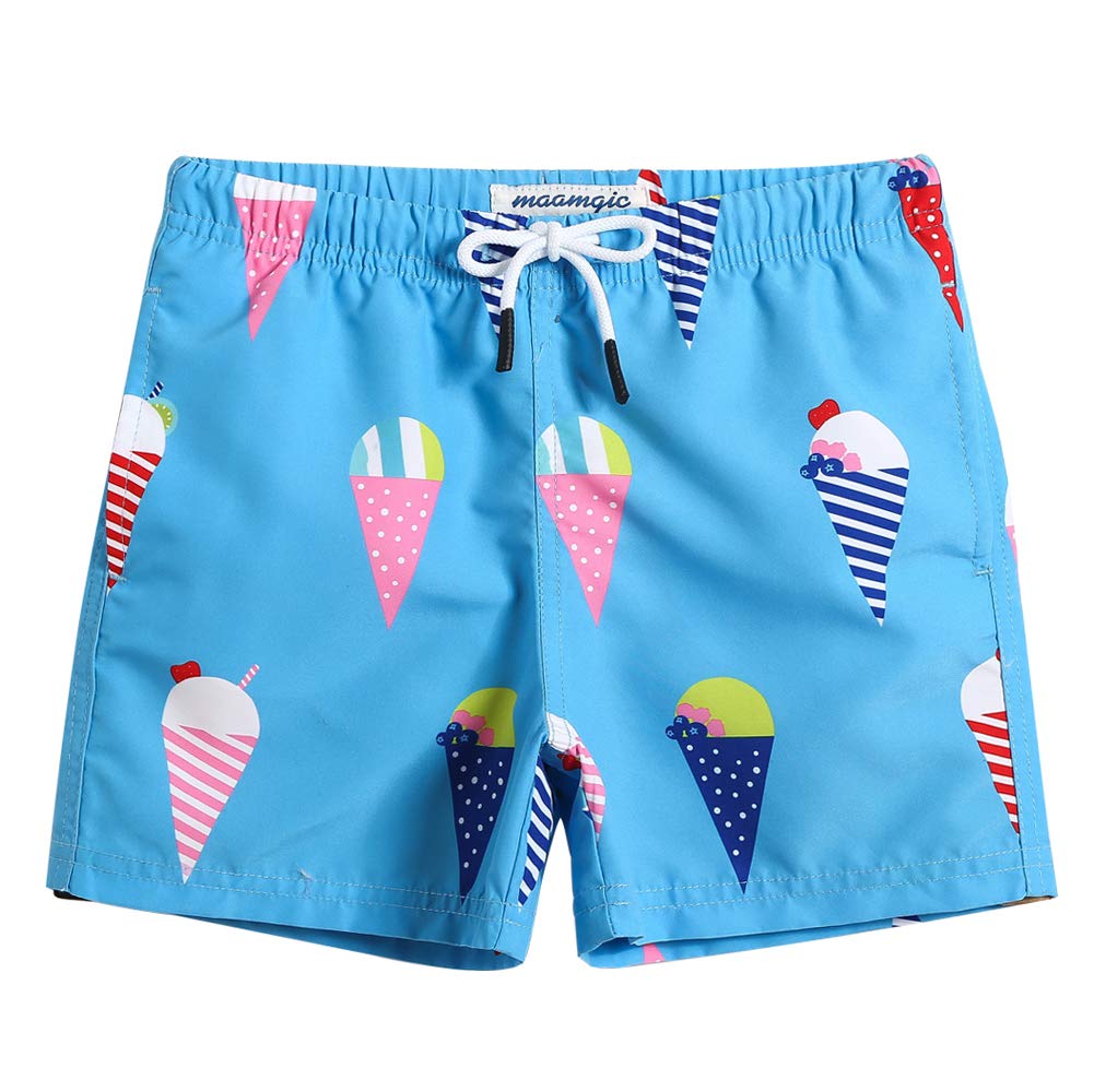 maamgic Boys Swim Trunks Toddler Swim Shorts Little Boys Bathing Suit Swimsuit Toddler Boy Swimwear,Ice-Lake Blue,7 T