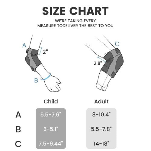DA - Adult and Child Knee, Elbow, and Wrist Guards, Suitable for Bicycles, ice Skating, Roller Skating, Skateboarding, and Scooters