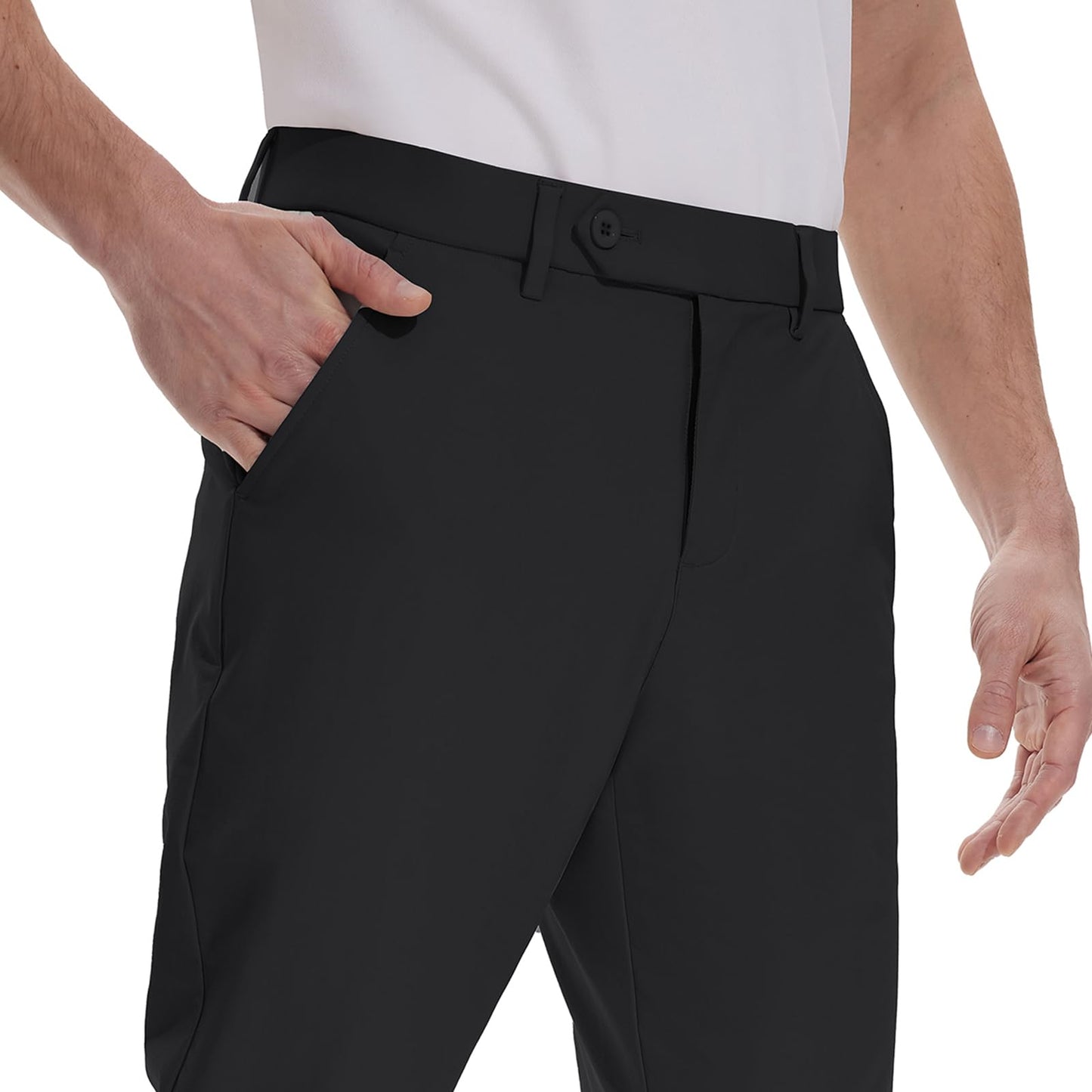 Hiwise Men's Golf Pants Stretch Dress Pants 30"/32"/34" Comfy Lightweight Casual Trousers Quick Dry Travel Pants with Pockets
