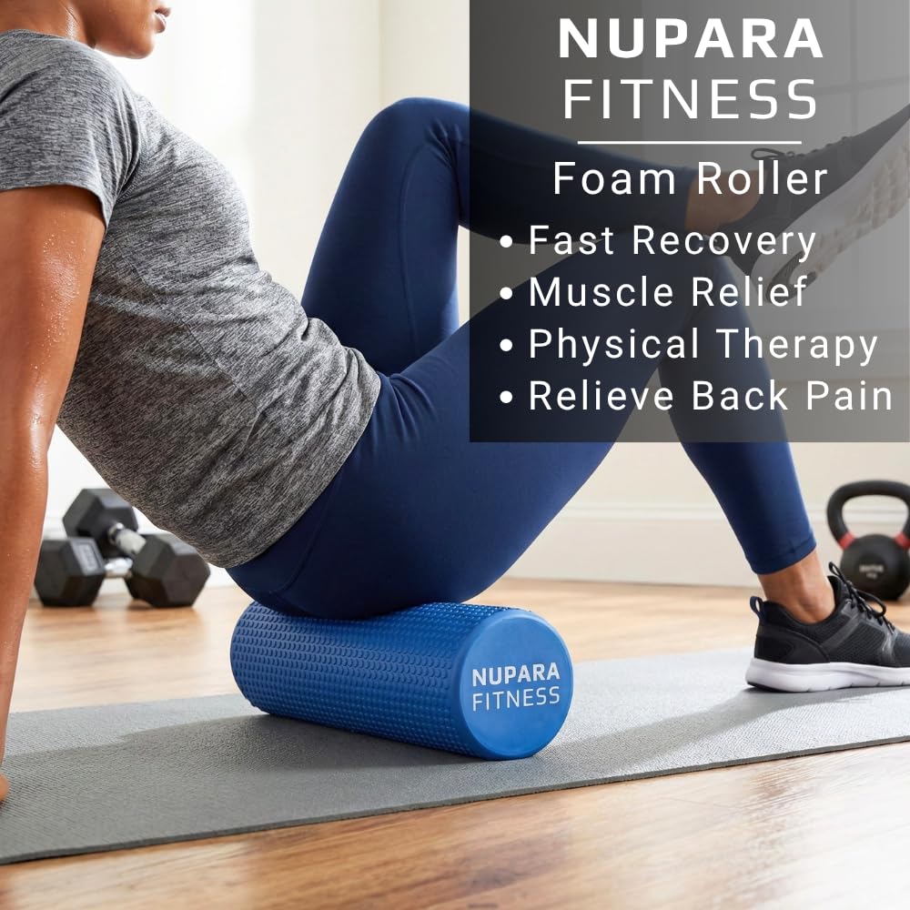 NUPARA FITNESS Foam Roller for Back, Legs, Hips, and Deep Tissue Muscles | Foam Roller for Physical Therapy, Exercise, Running, Cycling, Sports, Recovery, Yoga, and Pilates. (Pink, 18 inch - Large)