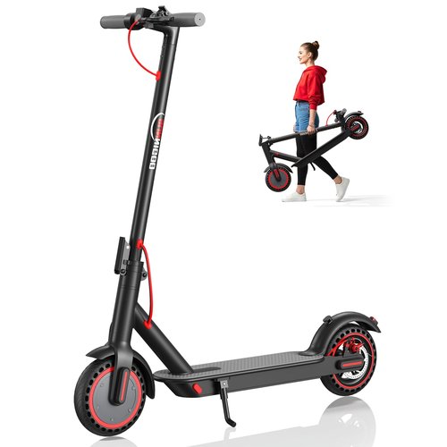 Electric Scooter for Adults- 10.4Ah Battery 350W(500W Peak) Motor, 19MPH & 25 Miles Long Range, 8.5'' Solid Tires Foldable with Dual Brake, Lightweight Portable Commuter E Scooter for Urban Travel