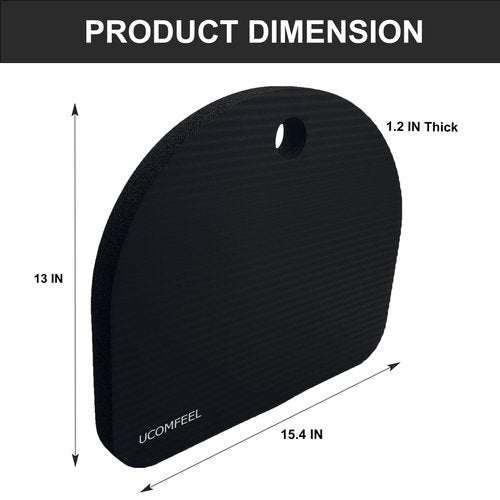 UCOMFEEL Waterproof Stadium Seat Cushions 2 Pack with Cut in Handle, 15.4x13x1.2 inches, Lightweight & Portable Foam Stadium seat pad, Set of 2 (Black)