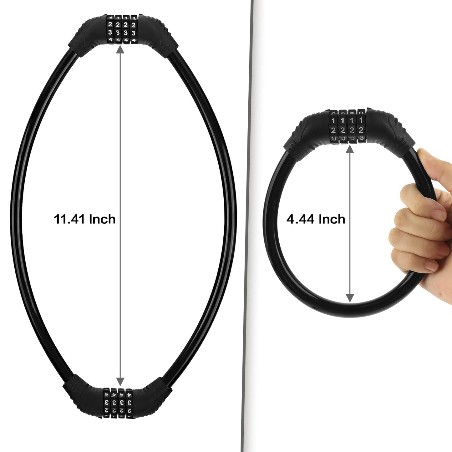 Bike Lock Cable, Bike Locks Heavy Duty Anti Theft, Combination Cable Lock for Outdoor Equipment, Black 1Ps