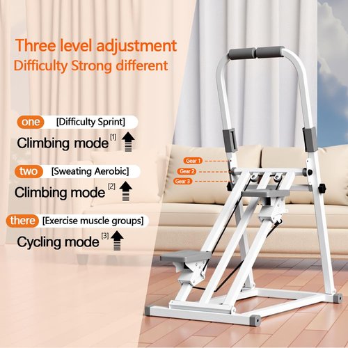 Foldable Stair Stepper Machine with Handles – Adjustable Height Stepper for Home Workout, Cardio Exercise Equipment with LCD Display, Non-Slip Pedals – Max 330 lbs, Quiet & Portable for Small Spaces