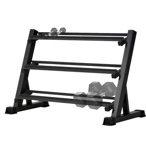 Heavy Duty Steel Dumbbell Rack for 5-50lb Adjustable Dumbbell Weight Storage 3-Tier Weight Stand Rack Home Gym Organizer 1100 LBS Weight Capacity (black, 48 inch)