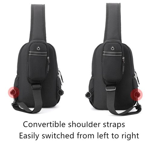 OKKID small waterproof sling bag with water bottle holder crossbody sling backpack for men women chest bag for hiking travel