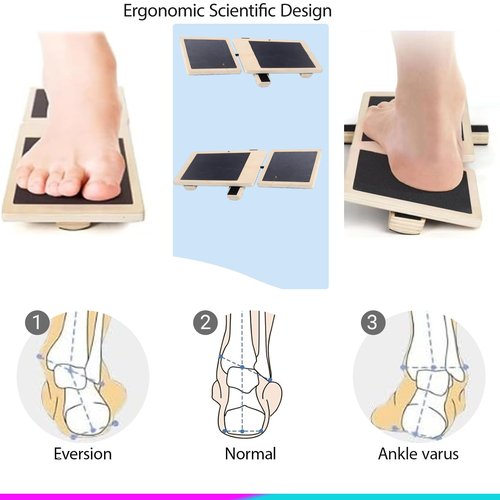 Ankle Balance Board & Foot Strengthener, Wood Wobble Board for Sprained Ankle Physical Therapy, Plantar Fasciitis Relief, Stability & Posture Training