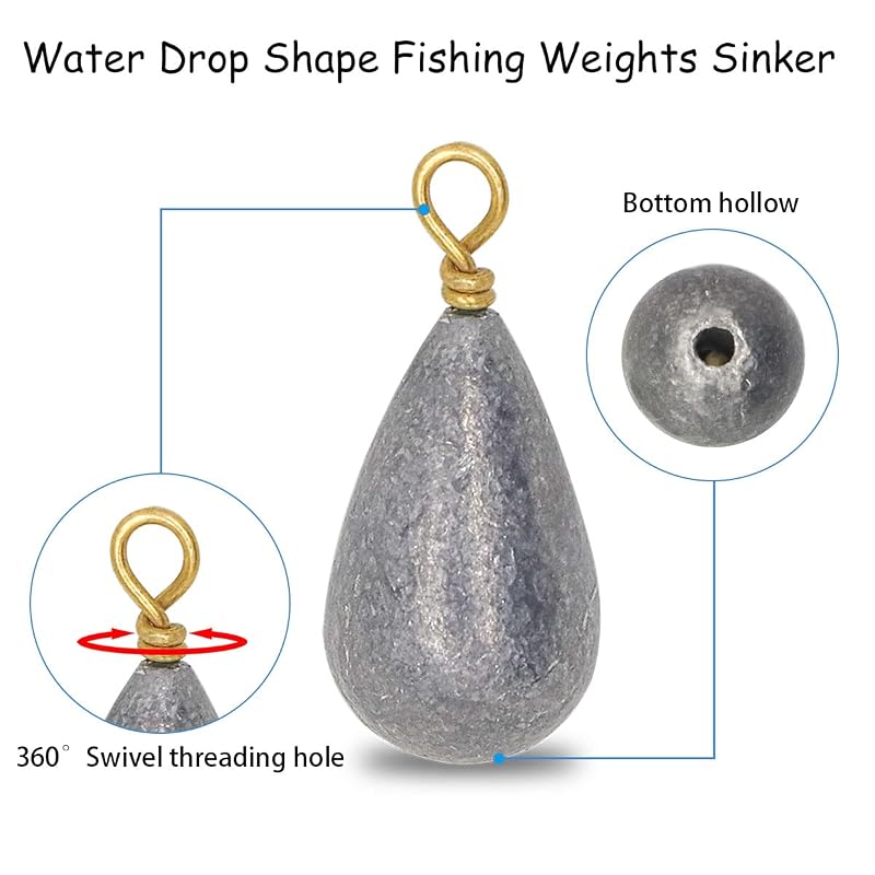 25Pcs Fishing Sinkers Kit - 3/16oz (5g) Drop Shot Weights for Saltwater & Freshwater, C:3/16oz-30PCS Variation