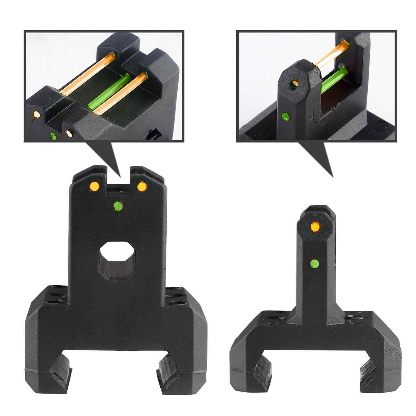 ZBULAR ZR-L3 Multiple Aiming Methods Fiber Optic Front and Rear Sight Fiber Optic Sights
