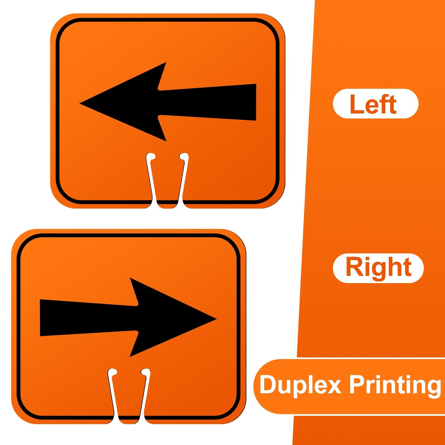 Geetery 12 Pcs Traffic Arrow Orange Detour Signs, Road Cone Top Directional Left Right Go Straight Arrows Sign for Road Barricade Outdoor Construction (Left & Right)