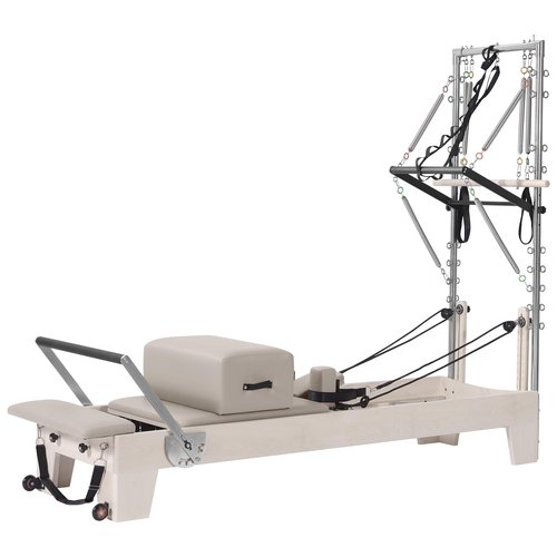 Luxury Pilates Reformer with Half Trapeze – Premium Maple Wood Frame, Adjustable Resistance & Multi-Angle Workouts for Core, Flexibility & Full-Body Home Training