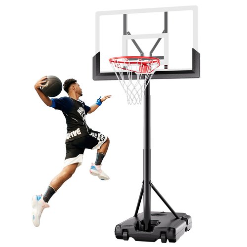 Feelwin Basketball Hoop with Adjustable Height Portable Basketball Goal System for Outdoor Indoor Use 45 inches Heavy-Duty Steel Frame Backboard for Youth and Adults