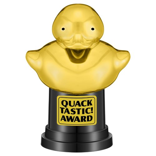 Tondiamo Small Trophy Celebrate The Top Award 6 Inch Tall Plastic MVP Funny Game Small Trophy and Awards for Employees Boss Custom Competition Gifts(Duck)