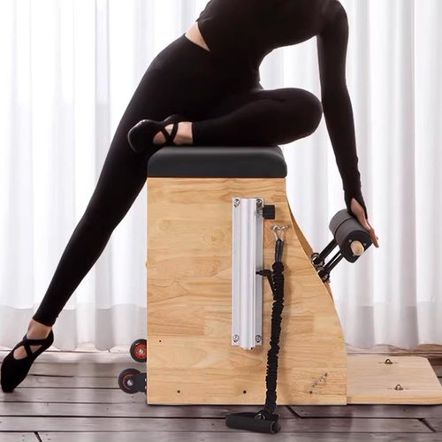 REFORING Pilates Chair, W7 Maple Series Split-Pedal Stability Combo Chair Pro Equipment with Handles and Bungee Cords for Home and Studio Workouts