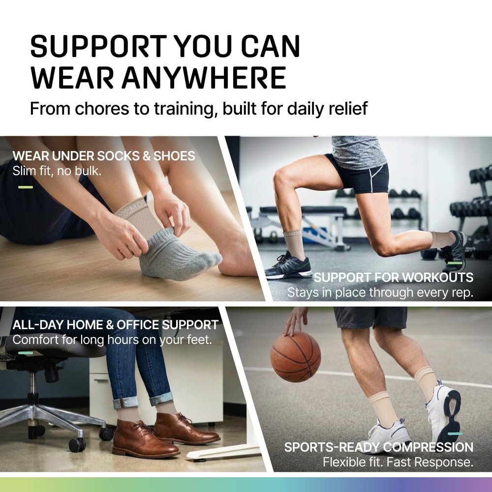 Modvel Foot & Ankle Brace Socks for Sprained Ankle Compression Sleeve - Foot Support for Women & Men - Tendonitis & Arthritis Ankle Brace Sports Running, Torn Ligaments & Women Stabilizing Ankle Wrap