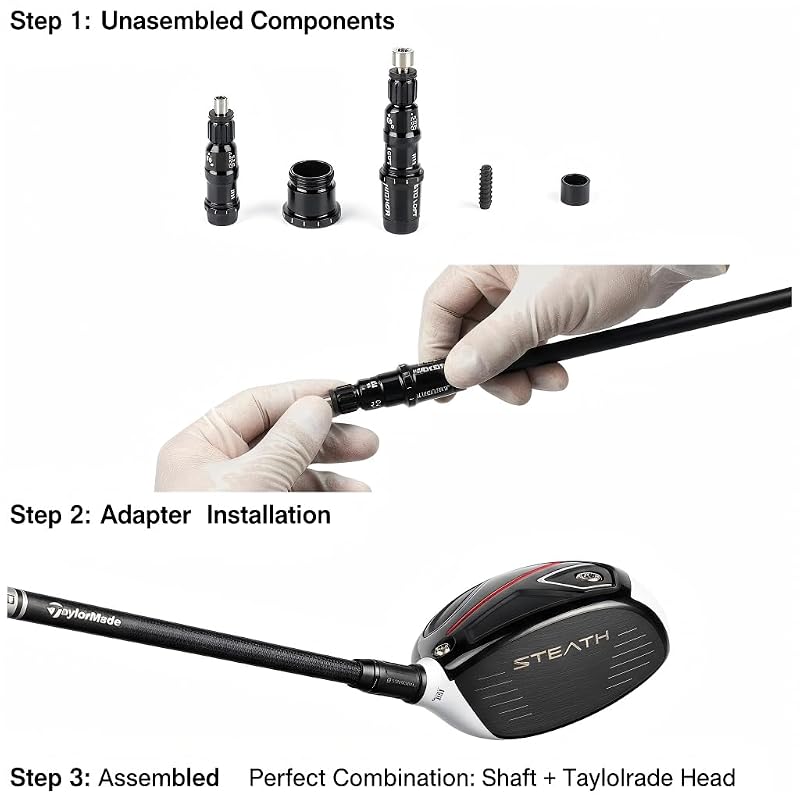 TaylorMade Shaft Adapter .335 Tip - Driver/Fairway Compatible with SIM Qi10 Qi35 M1-M6 Stealth2 Stealth